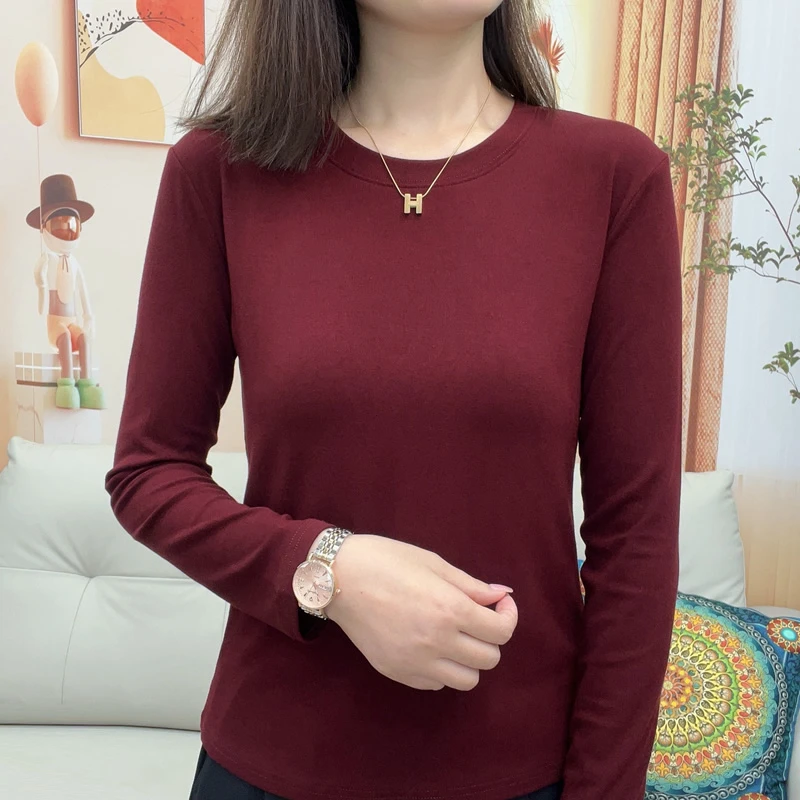 【长袖】2024新款圆领内搭打底衫女显身材洋气修身内搭短袖T恤