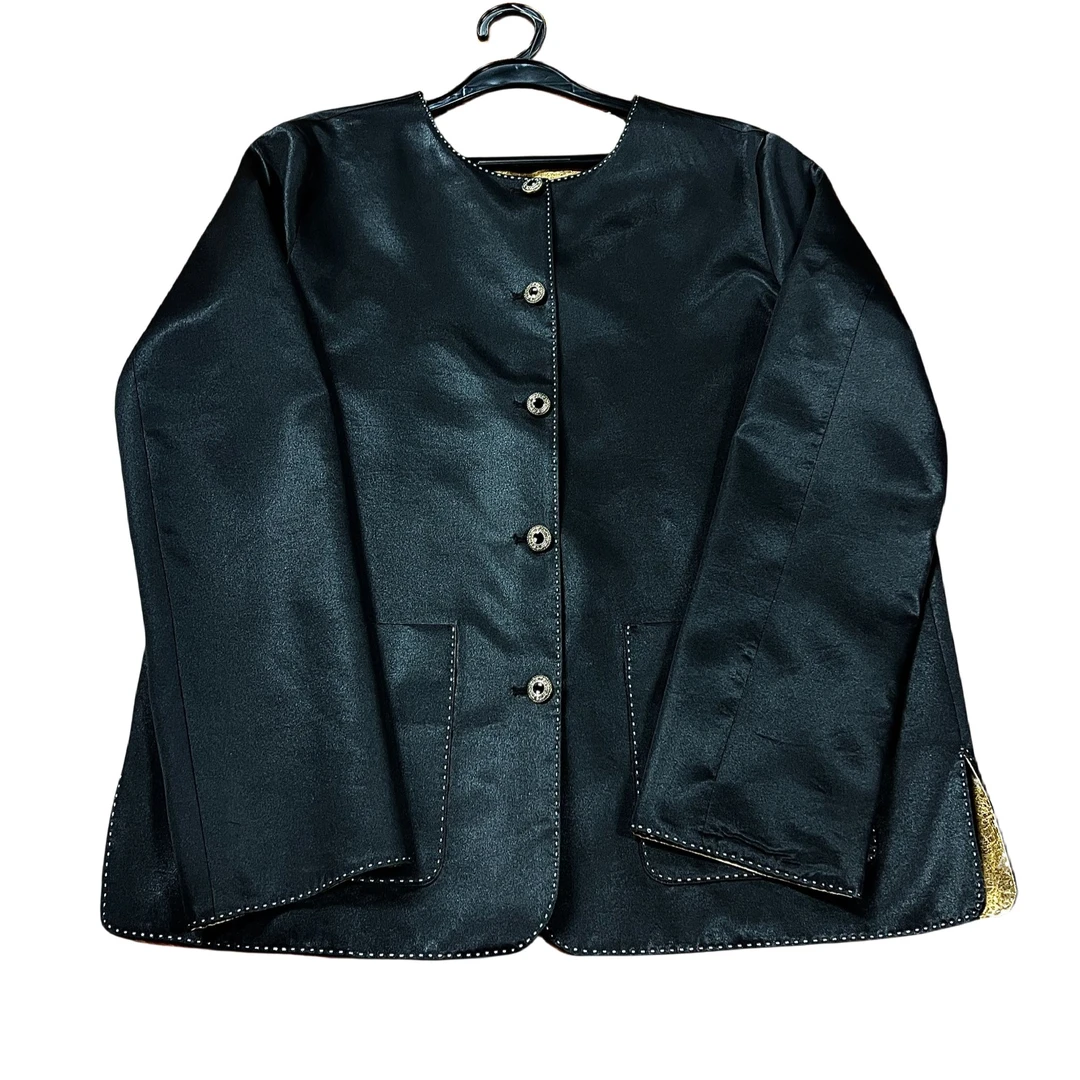 【禧禧家定制】香云纱手工高定朱针线双面穿外套J24418