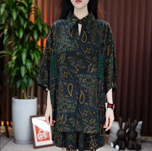 【禧禧家定制】腰果女神香云纱上衣J24202