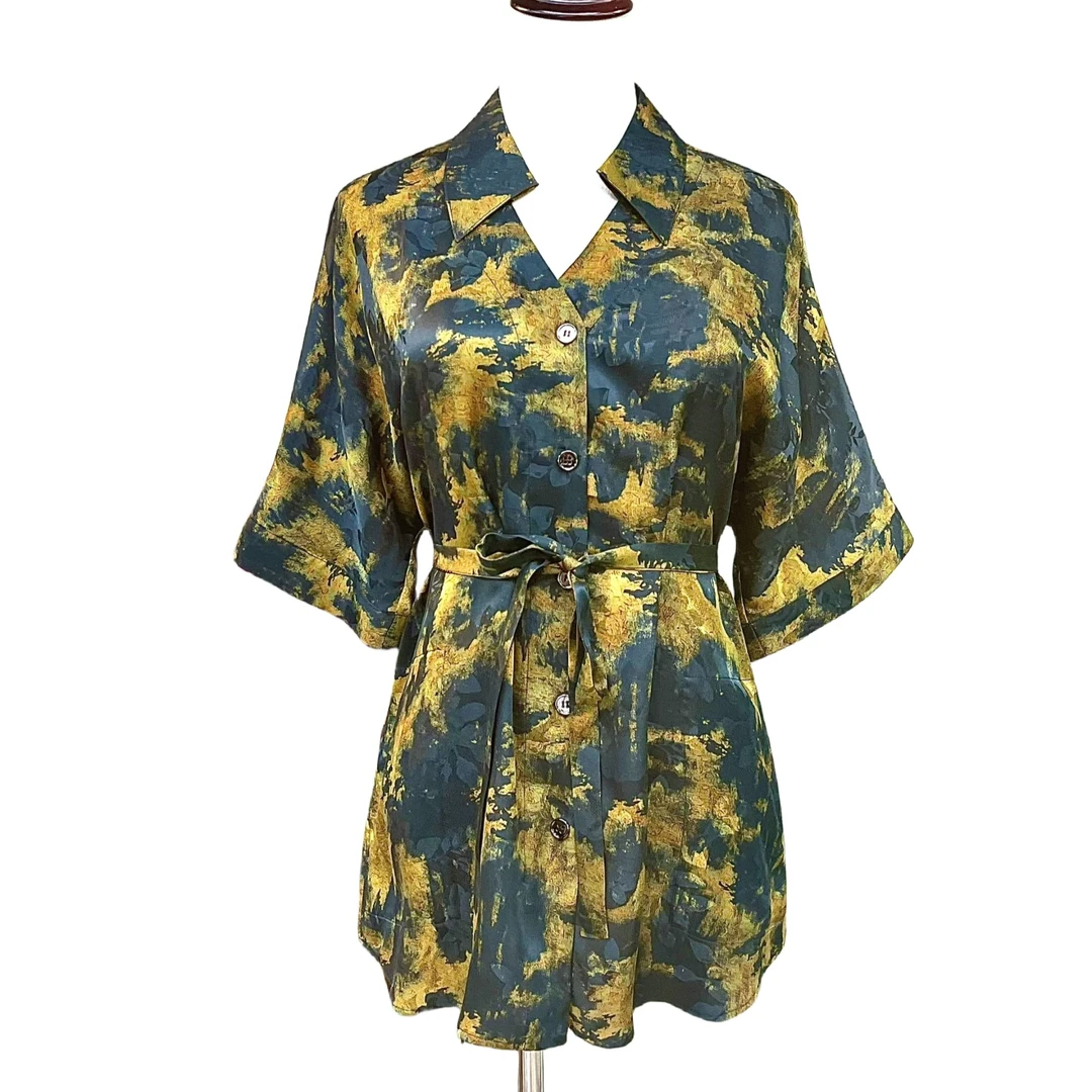 【禧禧家定制】上帝的调色盘红云纱花罗外套J24185