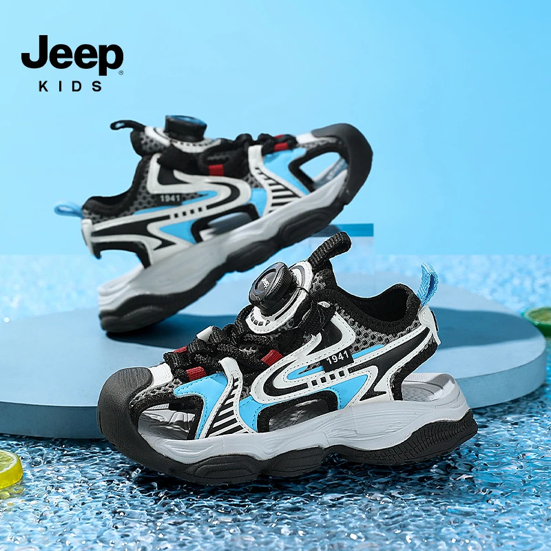 Jeep中大童软底轻便耐磨防滑小童宝宝1-3岁男童鞋女沙滩凉鞋