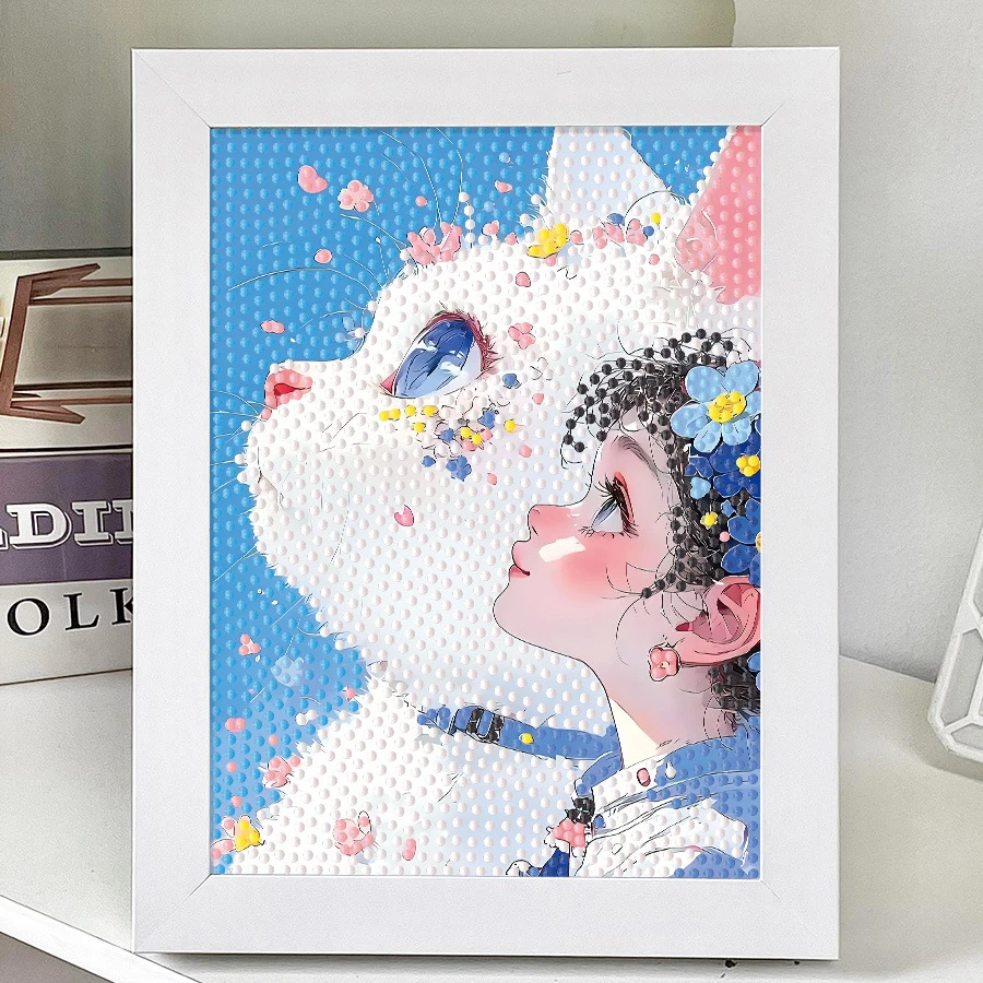 可爱猫咪狗狗儿童diy手工材料包卡通钻石贴画送同学朋友礼物摆件