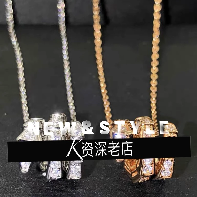 铜合金项链 KK 蛇骨锁骨链满钻气质时尚轻奢百搭~738