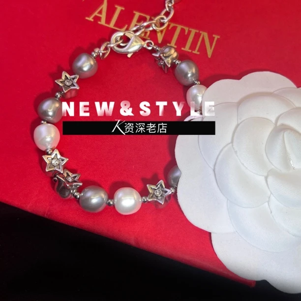 铜合金手链 KK 铃兰花中古轻奢复古做旧时尚百搭款珠珠2~1221