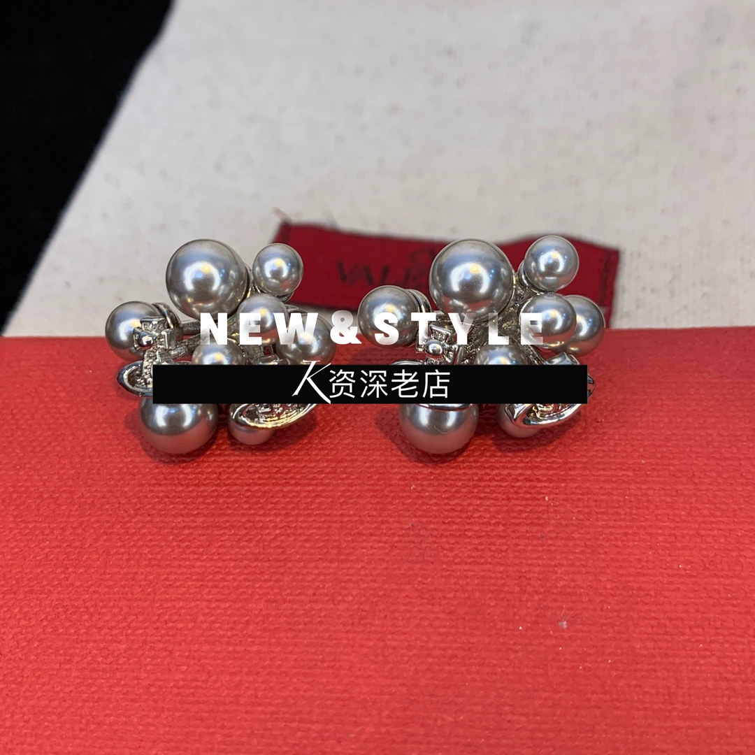 铜合金耳饰 KK 土星耳环时尚气质个性高级感立体星球耳钉-1362