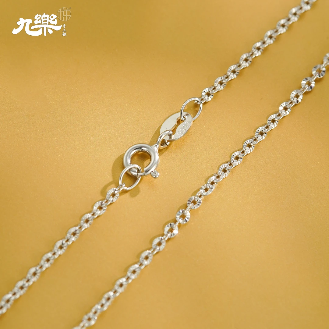 链子925银 太阳花十字项链简约百搭素款手工女款链子小众银饰品
