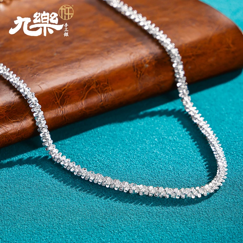九乐 链子925银 轻奢时尚百搭小众简约个性精致手工闪闪星辰链