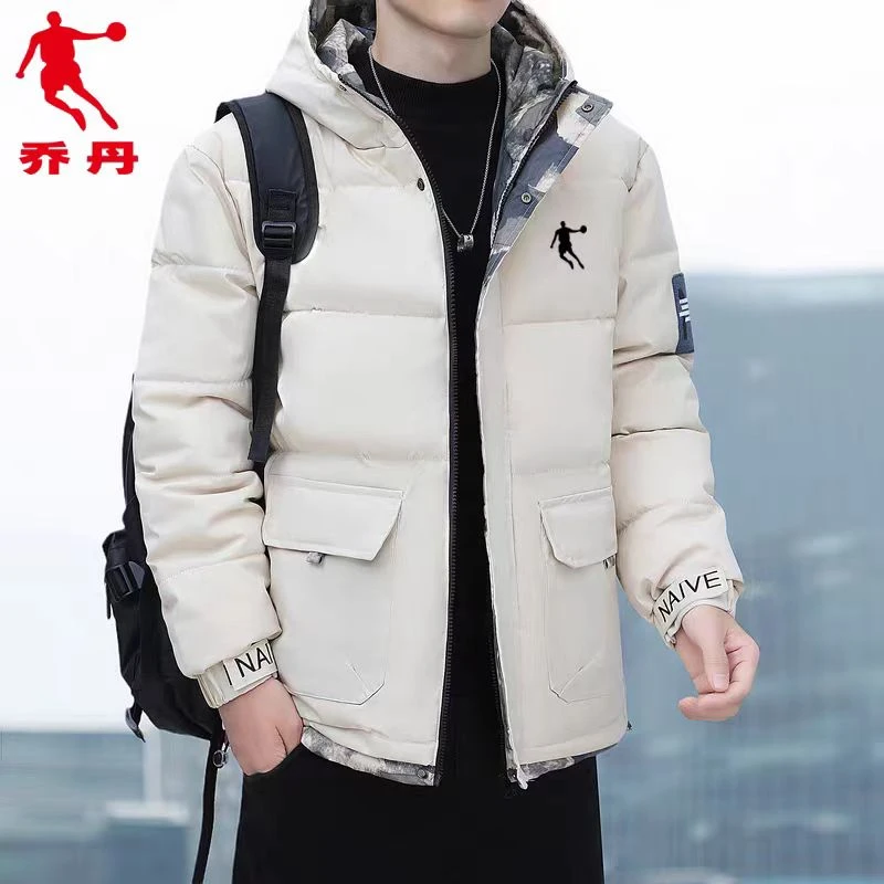 乔丹青年韩版棉衣外套2023男士冬季新款棉袄情侣加厚保暖连帽棉服