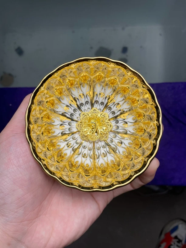 （三绝）金玉满堂金凤凰茶杯主人杯陶瓷.传统手工制作.匠心传承