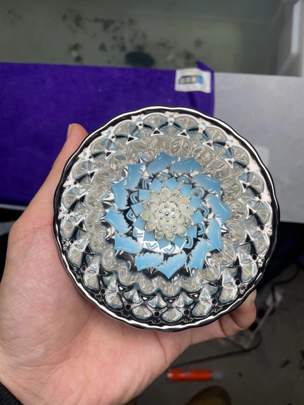 天山雪莲银蓝莲花茶杯主人杯