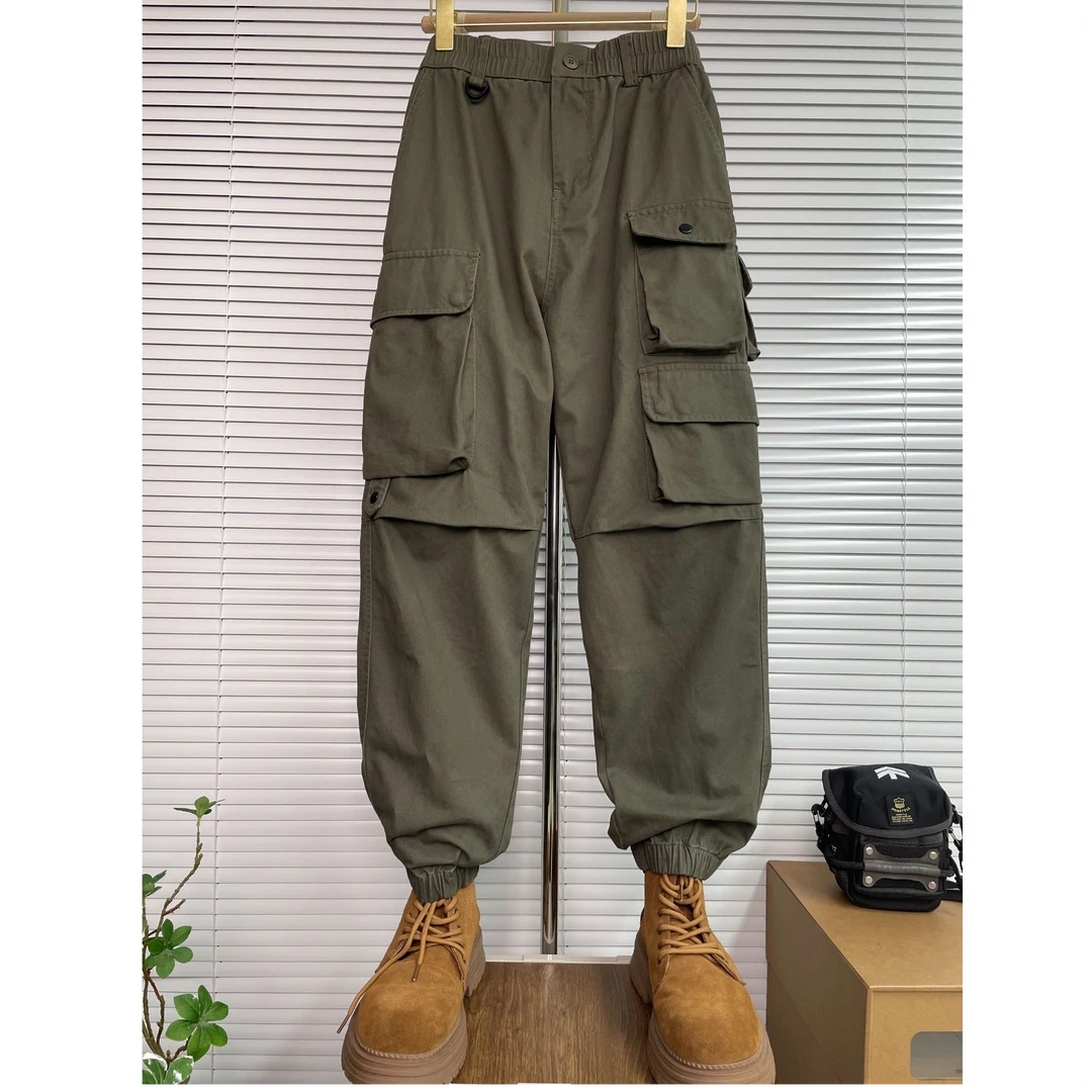 秋冬男士复古美式街头宽松工装裤百搭运动时尚百搭长裤多口袋日系