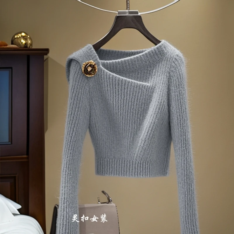 早春新款韩系chic上衣高端欧货洋气独特别致小众超好看毛衣针织衫