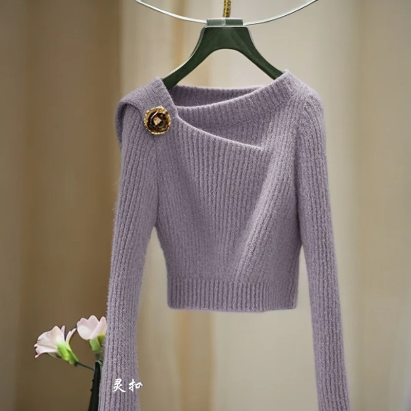 早春新款韩系chic上衣高端欧货洋气独特别致小众超好看毛衣针织衫