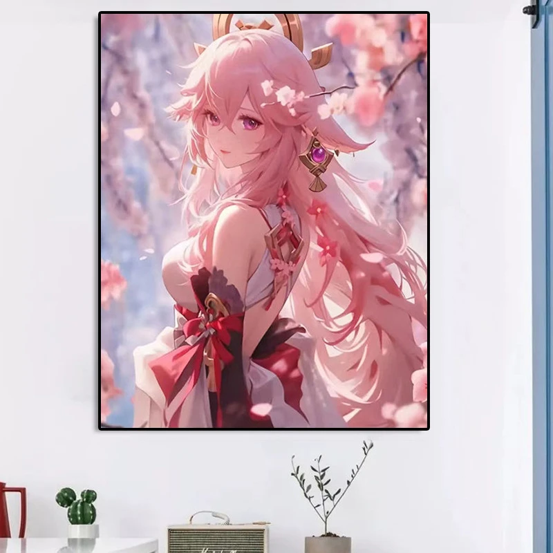 原神数字油画手工diy填色画散兵神子二次元手绘油彩画生日礼物