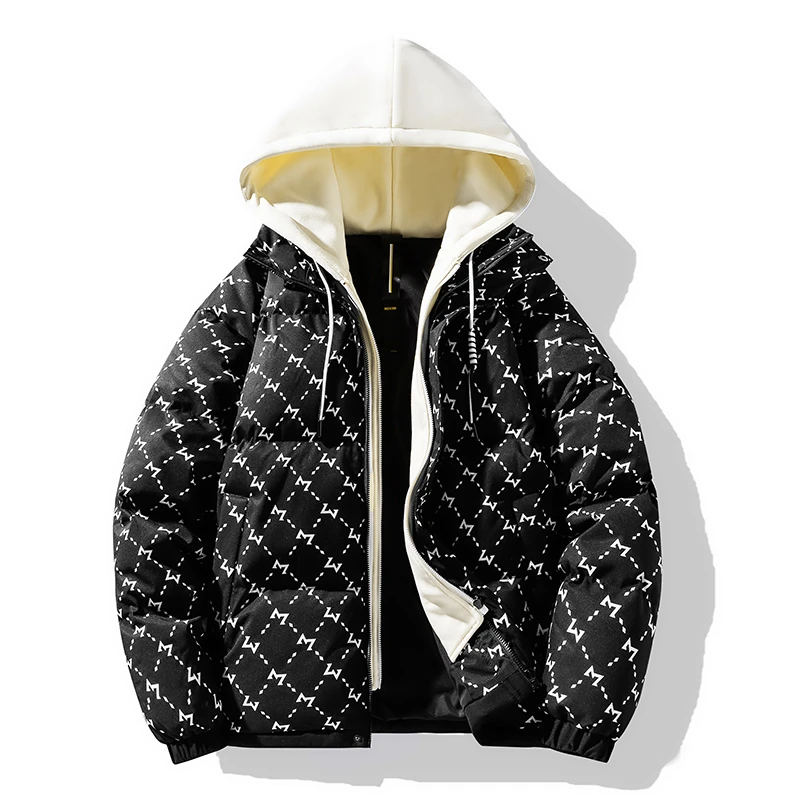 暴力熊冬季加厚棉衣假两件情侣棉袄连帽上衣外套保暖潮流3610JJJJ