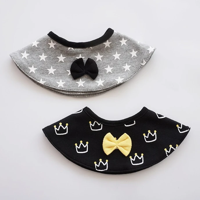 ins韩版棉质婴儿围嘴宝宝口水巾绅士领结围兜周岁假领口水兜百搭