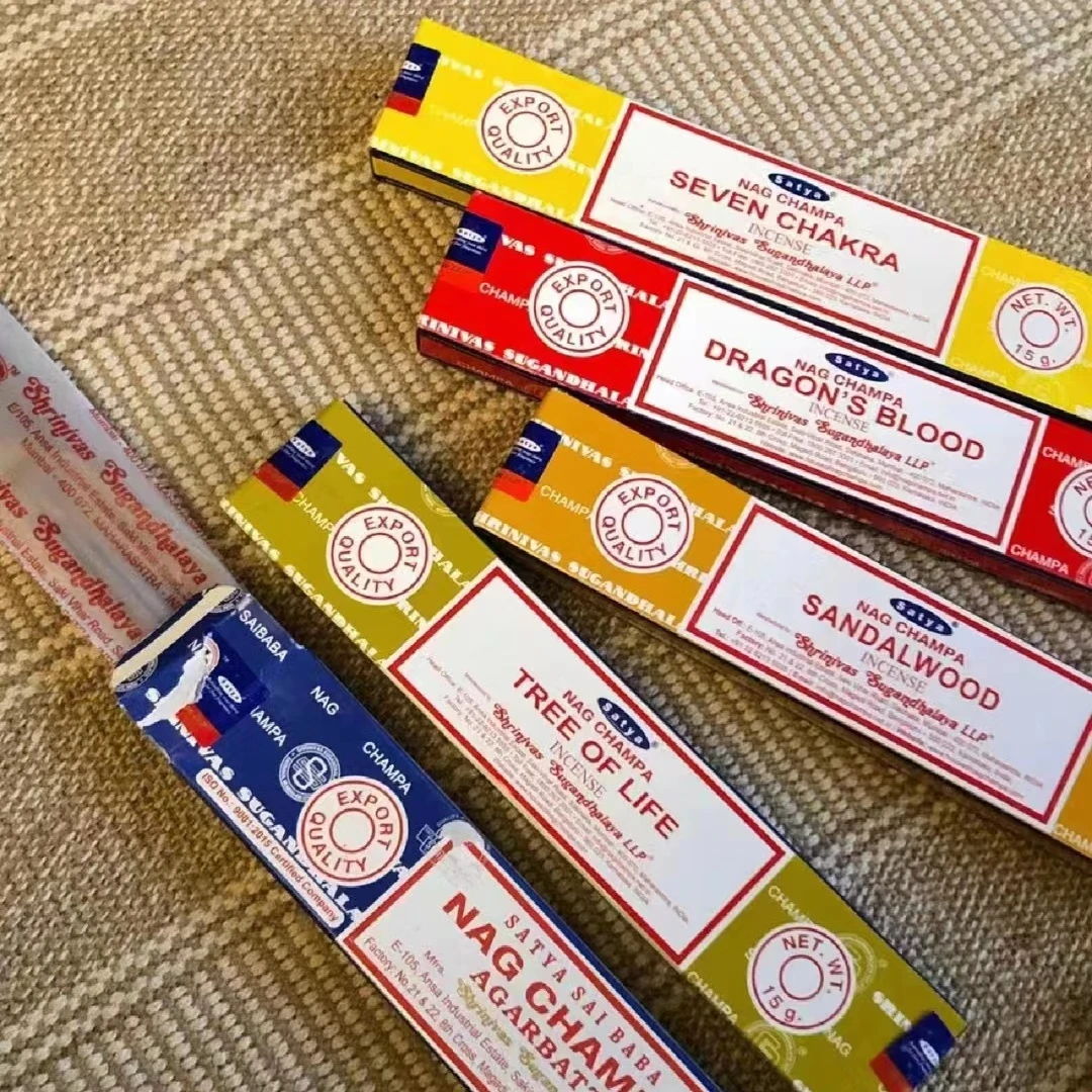 易m玲同款印度赛巴巴裹粉线香竹签香手工天然香薰净化空间冥想香