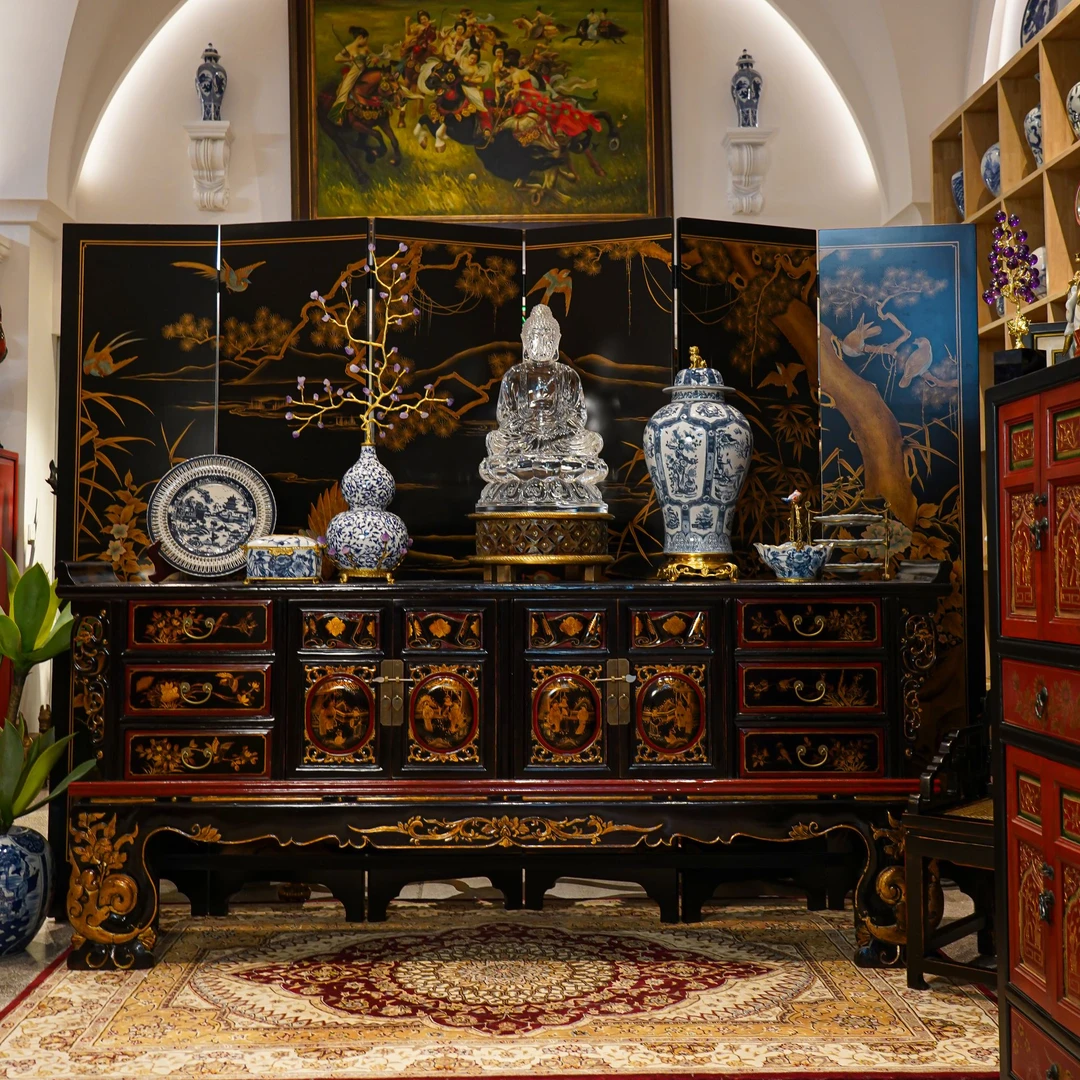 【本尼家】N01明清仿古做旧实木玄关台储物翘头案中式复古条案供桌