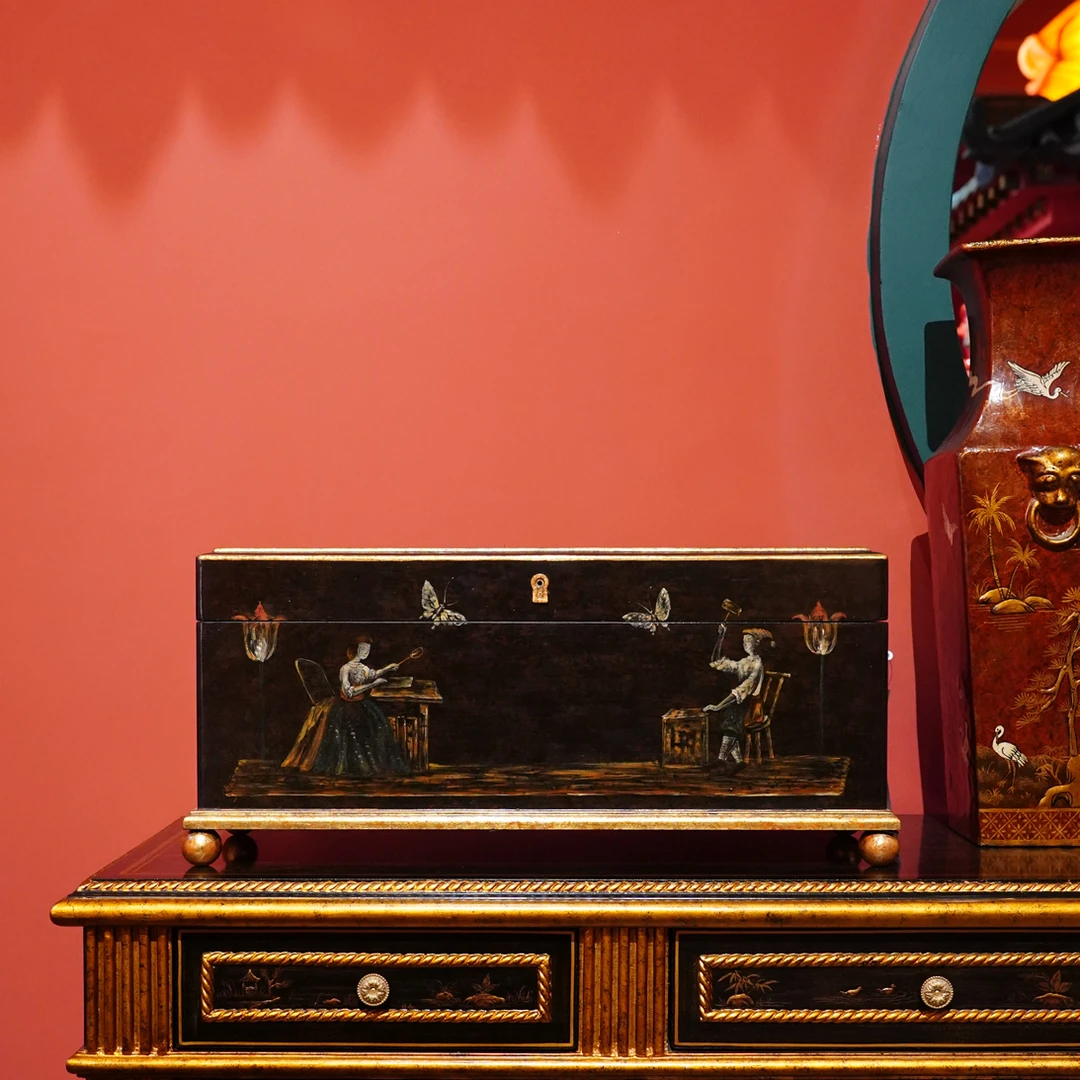 【本尼家】YS120法式中国风手绘人物图案装饰香薰盒