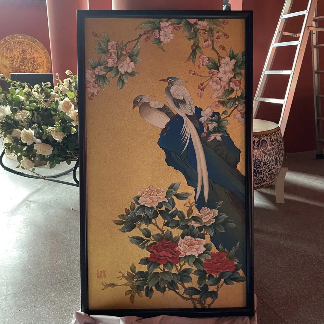 【BENNY本尼家】YZ16彩绘花鸟挂屏