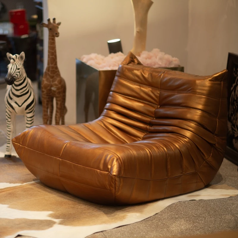 【BENNY本尼家】毛毛虫沙发皮质可躺可睡休闲单人椅躺卧懒人沙发