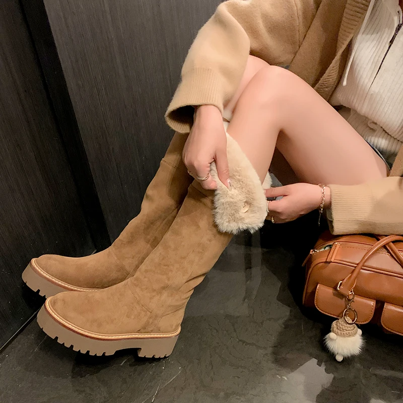 时尚百搭厚底加绒加厚高筒靴长靴    wwwTL1938