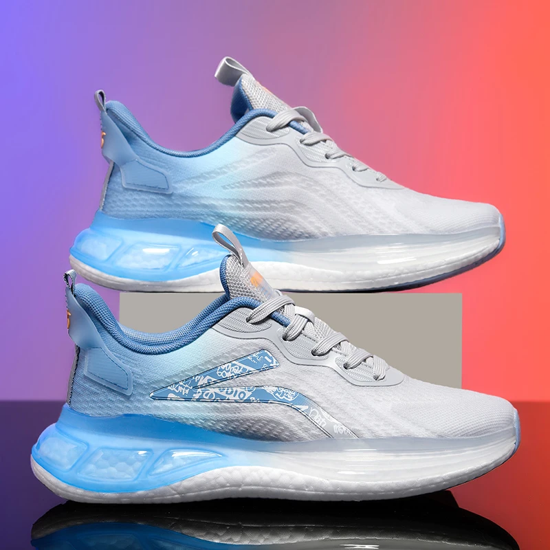 2023新款夏季透气冰丝网面运动鞋男超轻减震爆米花软底跑步鞋潮鞋