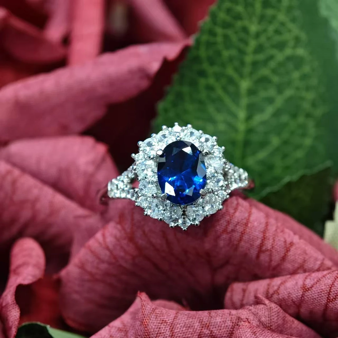 K斯里兰卡蓝宝石戒指-矿区高定-轻奢时尚珠宝通勤戒指317254