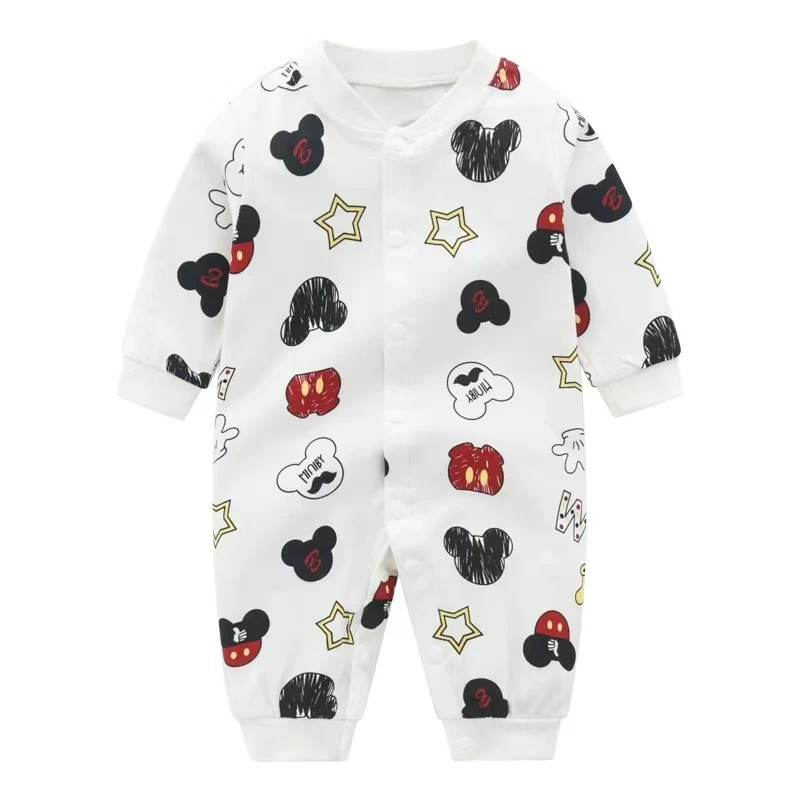 秋冬时尚连体衣男女宝宝秋冬季加绒哈衣婴幼儿长袖冬季薄棉家居服