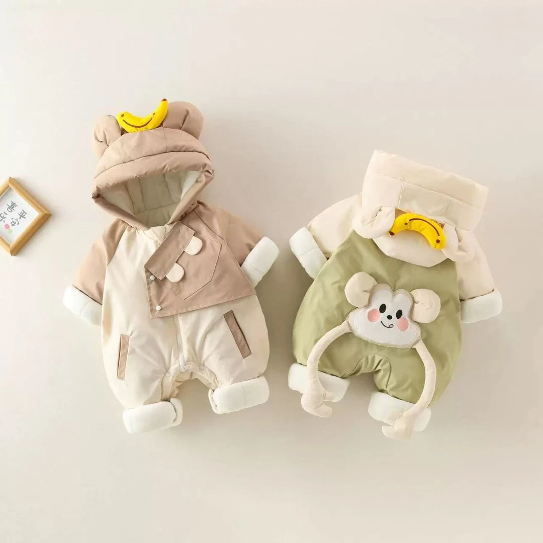 新生婴儿衣服冬装可爱超萌宝宝冬季外出服幼儿加厚棉服哈衣爬服