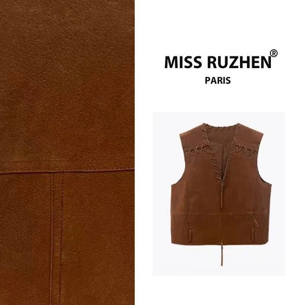 【MISS RUZHEN】设计感复古流苏马甲 X24013