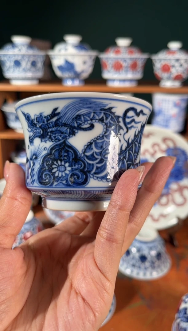【闪购商品】杯刘建锋窑龙纹折腰杯