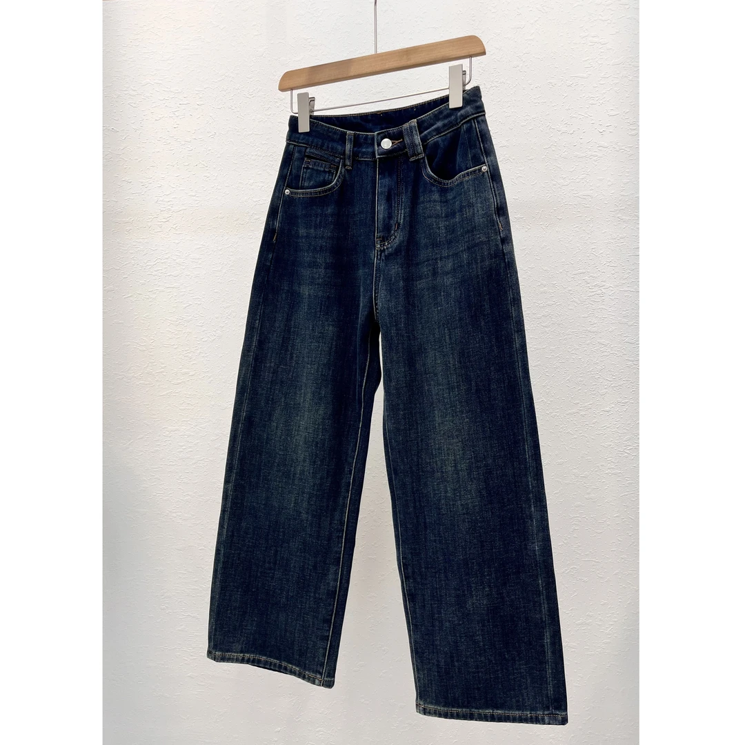 时尚四面弹直筒加绒牛仔裤 GM7716B