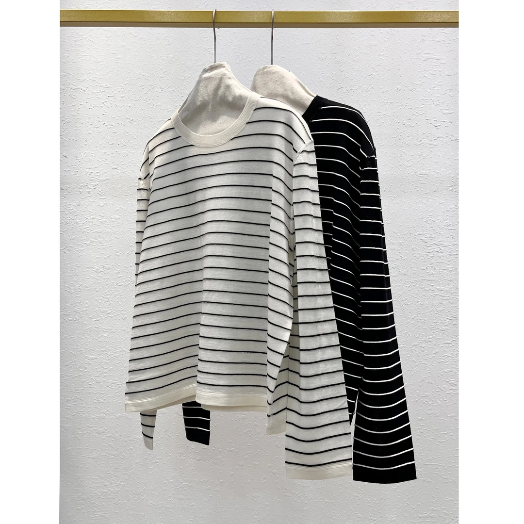 时尚圆领拼接条纹羊毛衫 GM8203