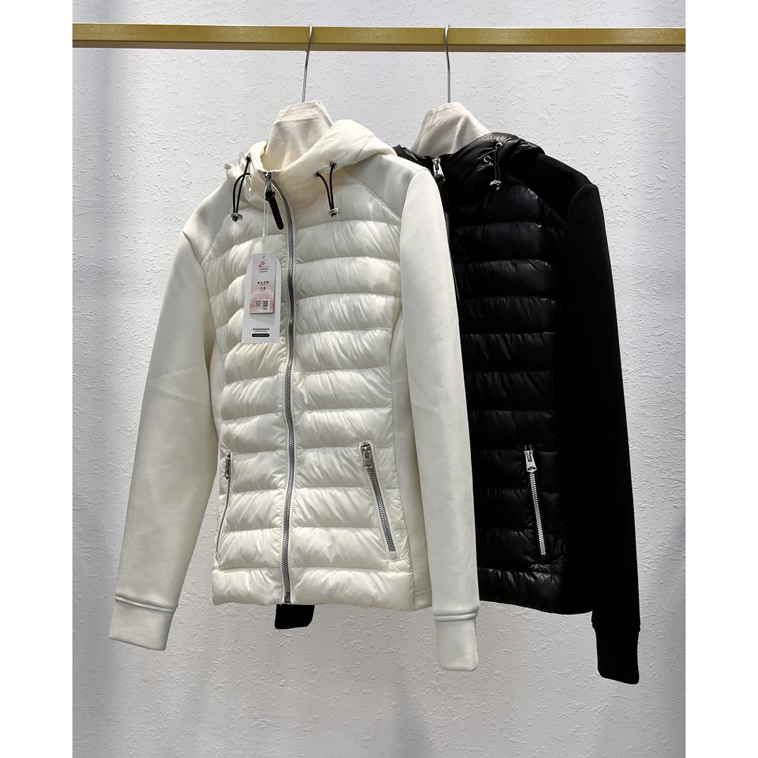 连帽抽绳拼接长袖保暖外套上衣女 GM2472