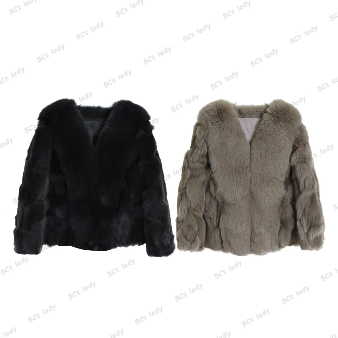 革美 时尚大门襟短款毛皮外套5C2216354