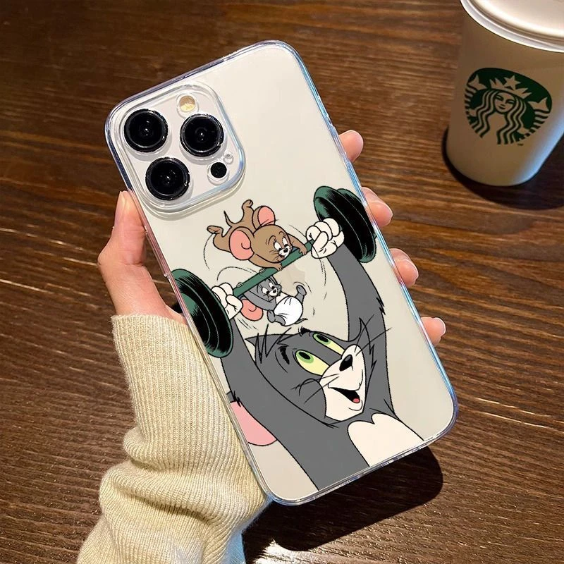 卡通健身猫适用华为vivo小米oppo荣耀苹果15手机壳iPhone13透明14