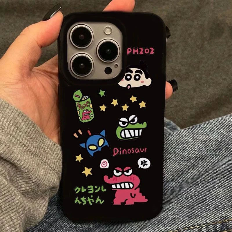 星星恐龙小新苹果15手机壳iPhone13promax酒红14plus防摔12软壳11