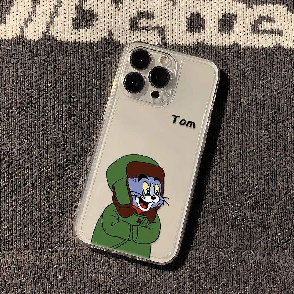 军大衣猫咪苹果15手机壳iPhone14透明13promax全包11防摔12软壳78
