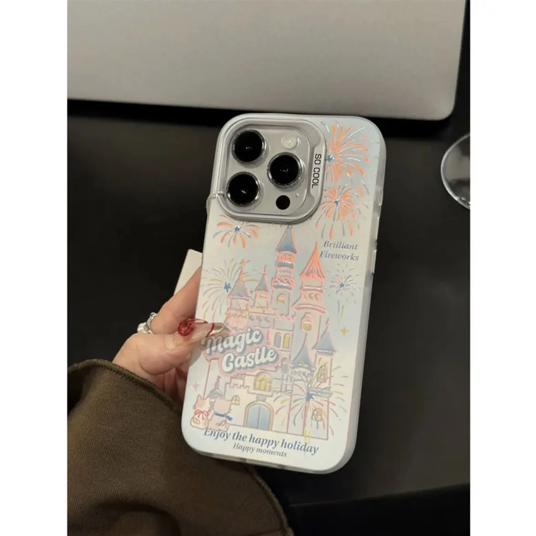 少女梦幻城堡苹果13手机壳iPhone15白色14plus防摔12promax大孔11