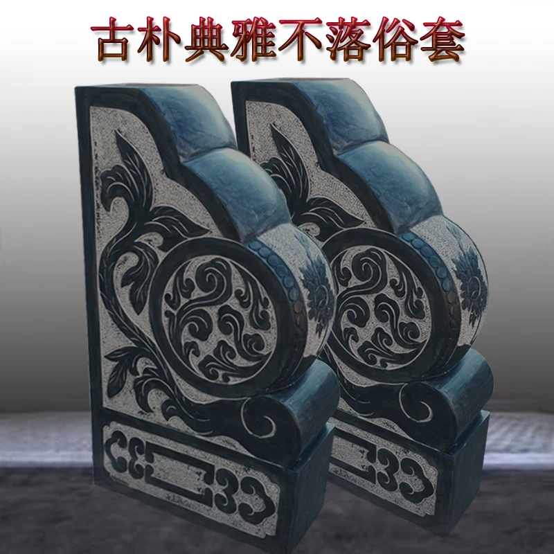 石雕门墩抱鼓石一对青石汉白玉手工雕刻门口摆件仿古家用别墅庭院