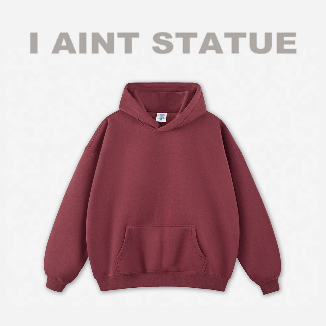 I AINT STATUE美式基础纯色350G宽松百搭连帽卫衣