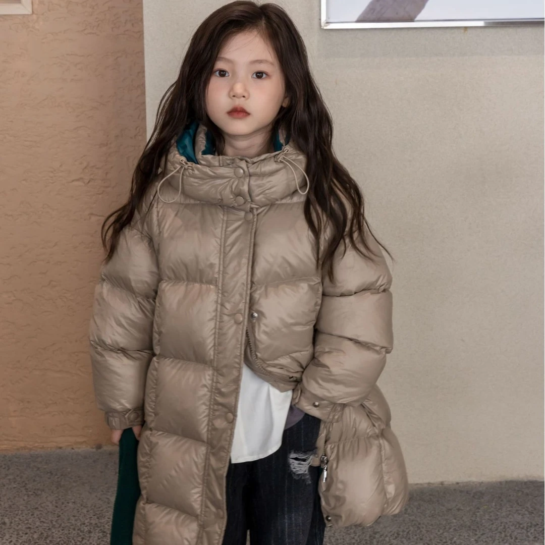 2372秋冬韩版儿童中长款男女童加厚保暖外穿90羽绒服