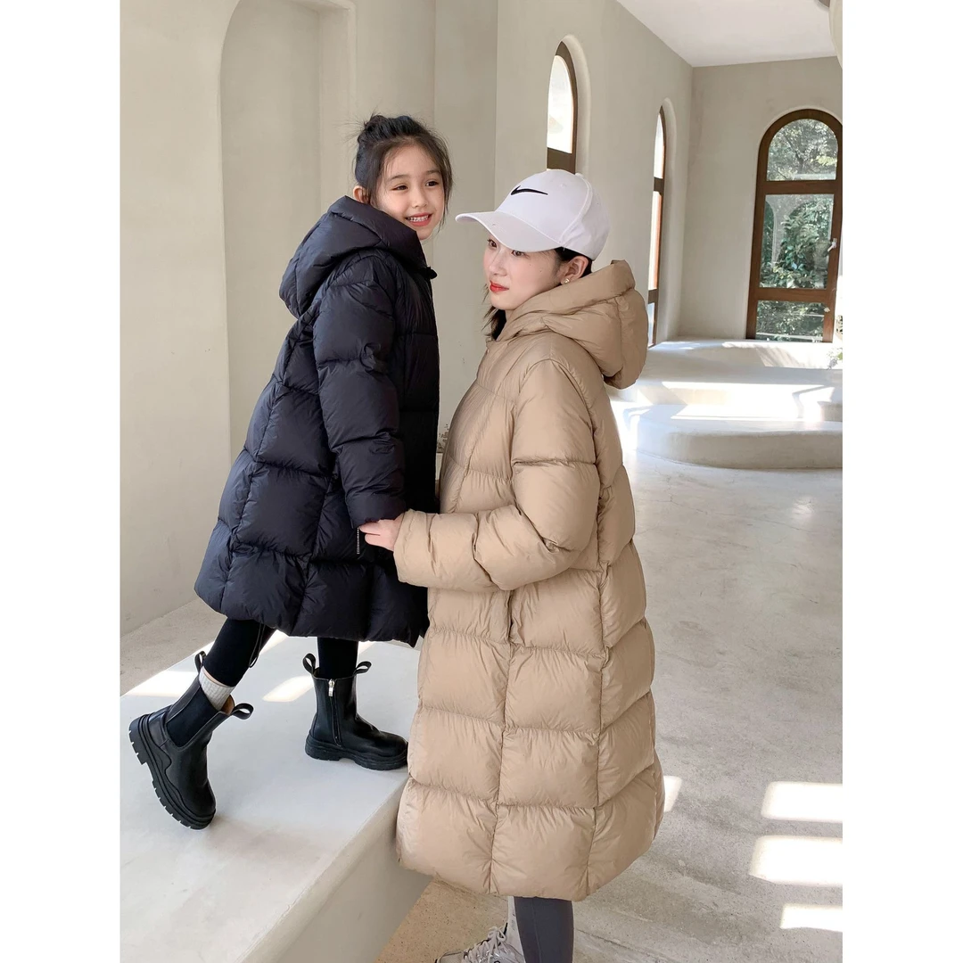 2273现货中长款儿童羽绒服加厚长款男童女童外套批发