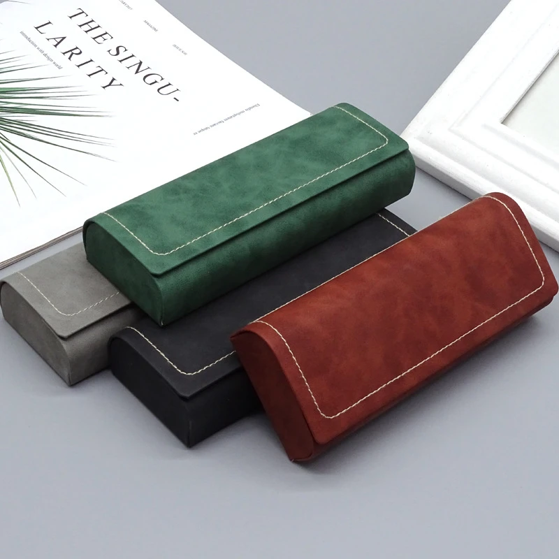 学生质感手工眼镜款式盒高档防抗压近视镜复古眼镜布收纳盒眼镜盒