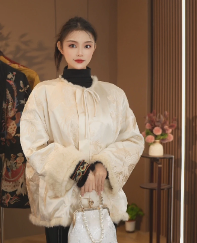 【凤仪】重磅刺绣国风冬款加厚双面双穿外套2024B2147—希希