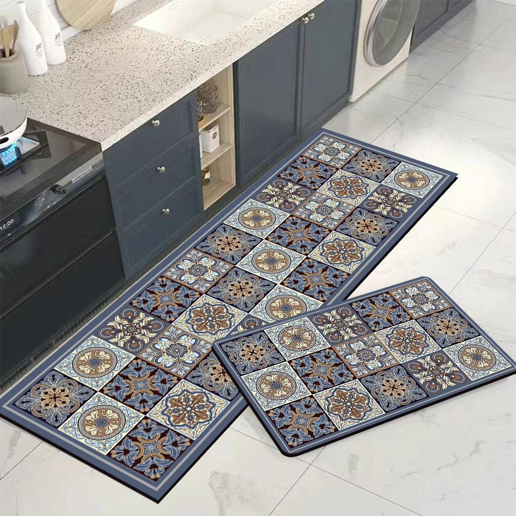 硅藻泥繁花系列入户浴室吸水垫厨房，床边耐脏吸水防滑地垫可定制