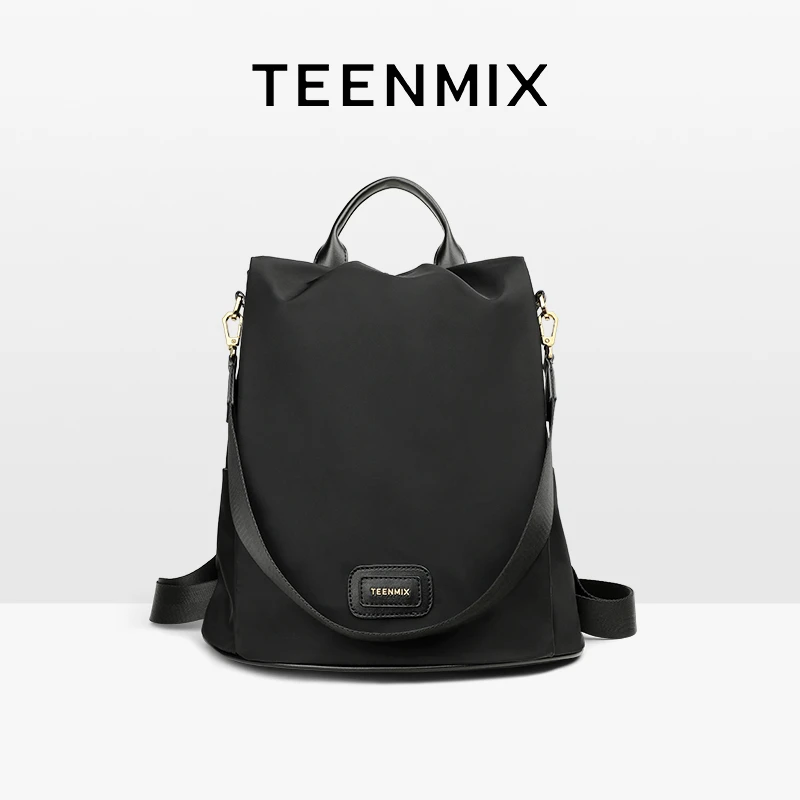 天美意女包2024新款双肩包大容量防盗背包尼龙牛津布大学生书包潮