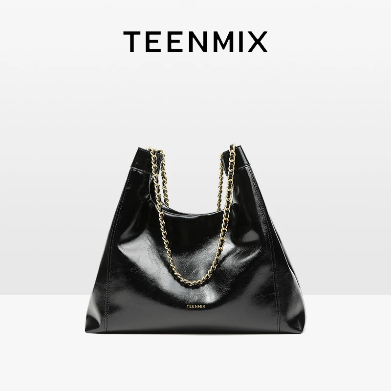 天美意女包新款时尚腋下包高级感大容量链条单肩包通勤托特包