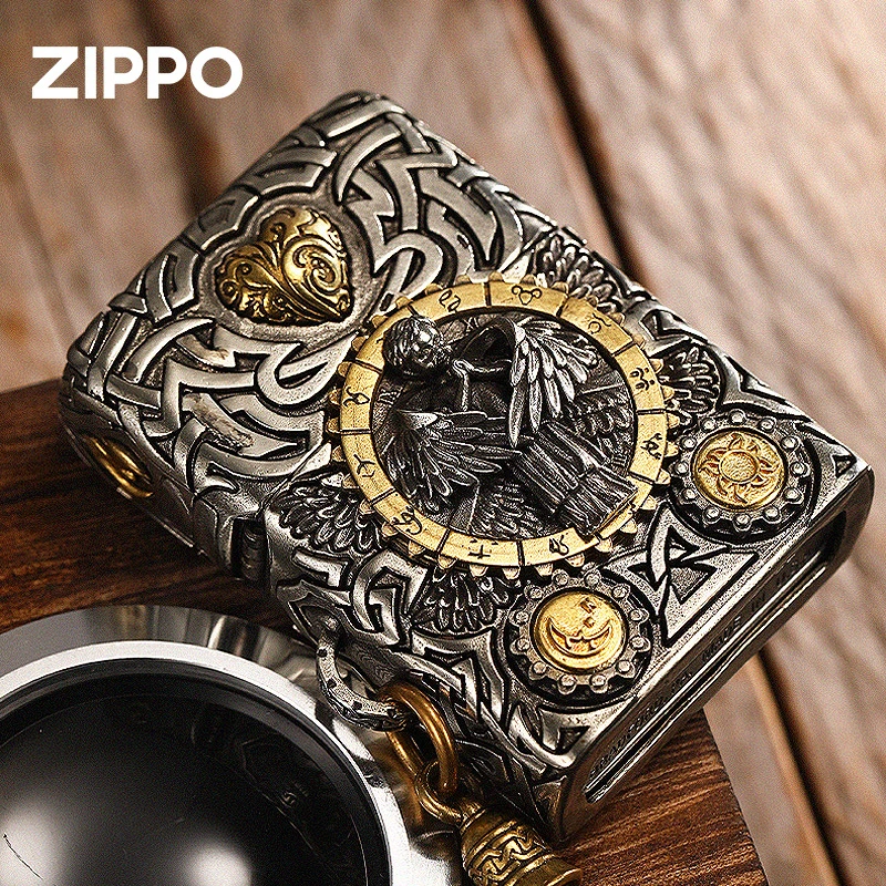 ZIPPO打火机DIY重机六翼天使个性防风原装男士精致送礼DY8902TJ